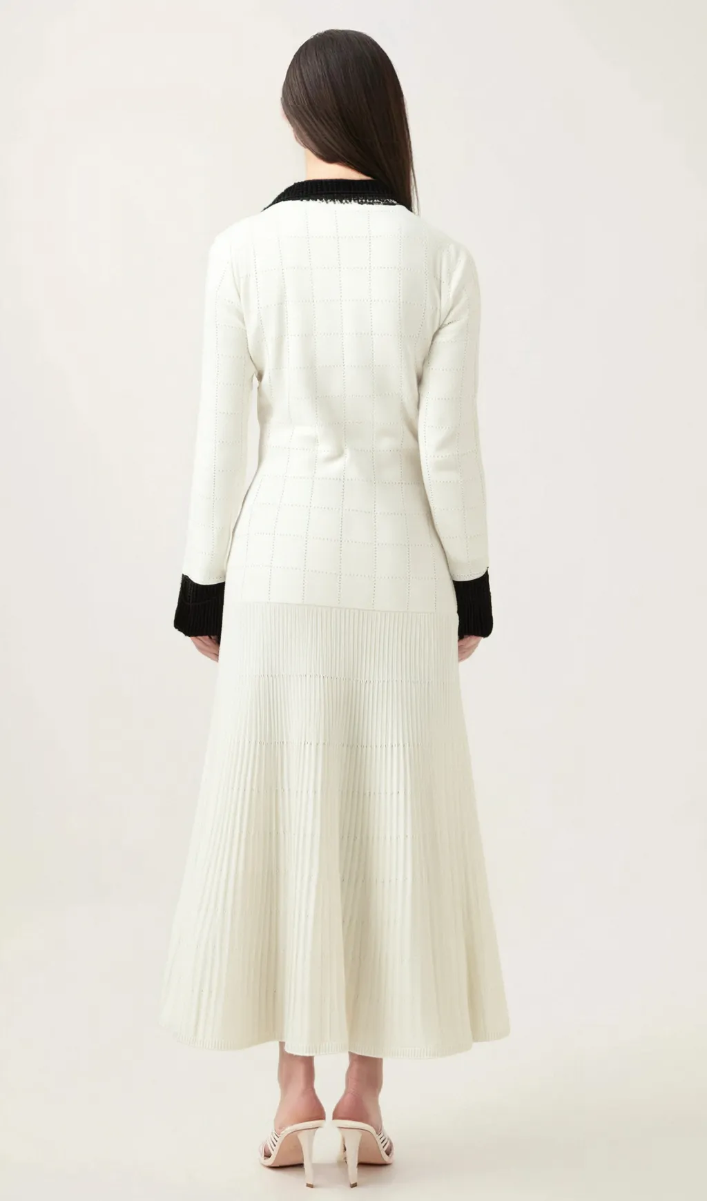 Clmence semi-sheer pleated top & skirt matching set Gloria Lanvin