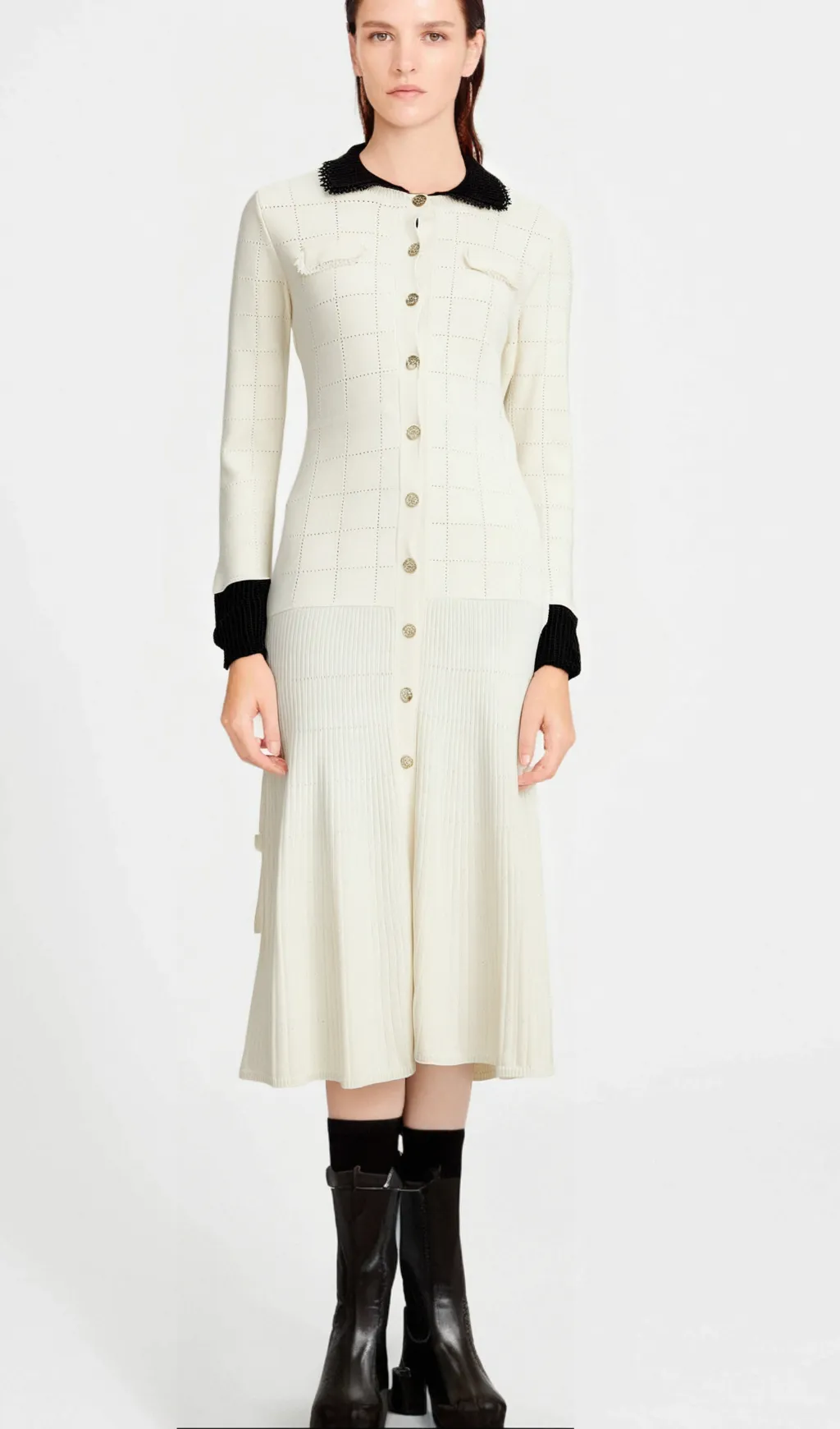 Clmence semi-sheer pleated top & skirt matching set Gloria Lanvin