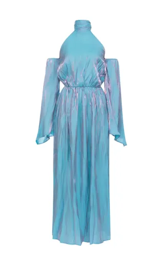 COLD SHOULDER RUMPET SLEEVE MIDI DRESS Gloria Lanvin