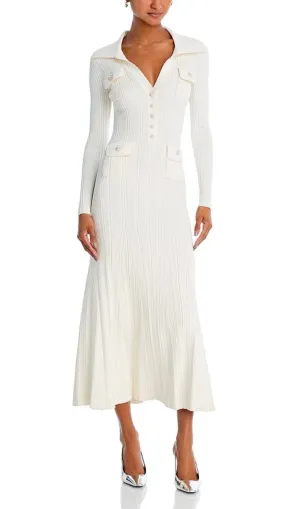 COLLARED KNIT MIDI DRESS Gloria Lanvin