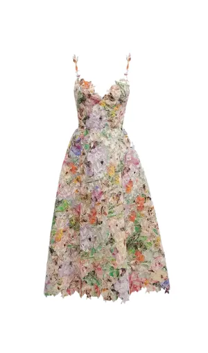COLORFUL HOLLOW LACE MIDI DRESS Gloria Lanvin