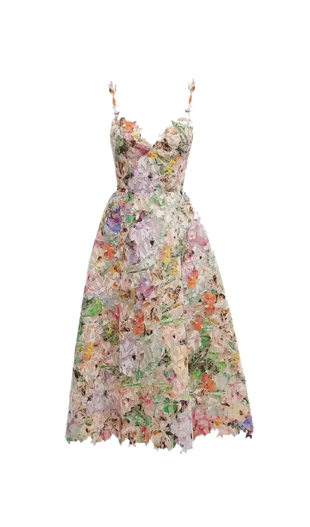 COLORFUL HOLLOW LACE MIDI DRESS Gloria Lanvin