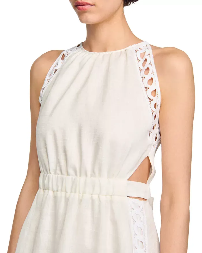 Coralie Heart Lace Midi Dress in white Gloria Lanvin
