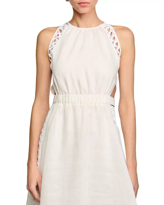 Coralie Heart Lace Midi Dress in white Gloria Lanvin