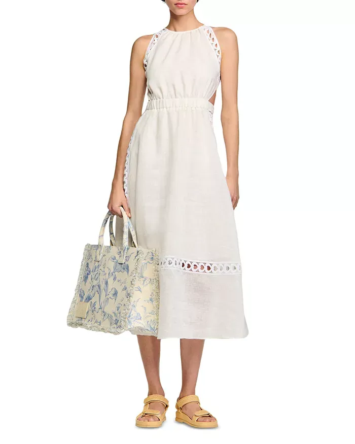 Coralie Heart Lace Midi Dress in white Gloria Lanvin