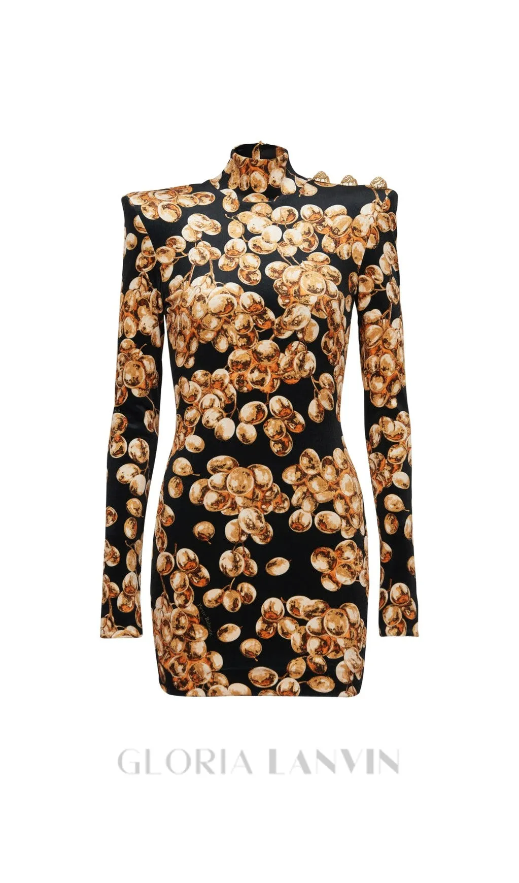 CORETTA GRAPE PRINT VELVET MINI DRESS Gloria Lanvin