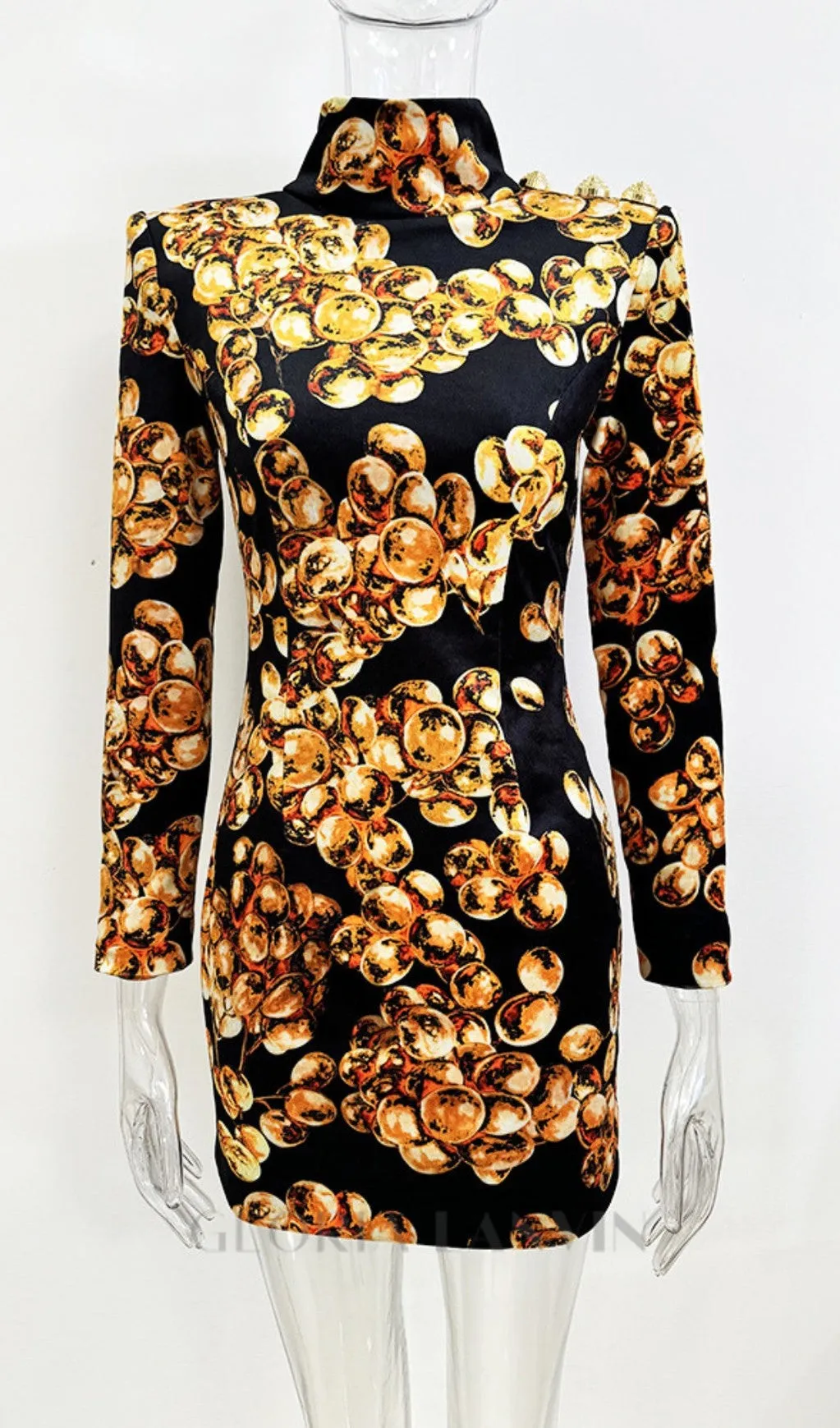 CORETTA GRAPE PRINT VELVET MINI DRESS Gloria Lanvin