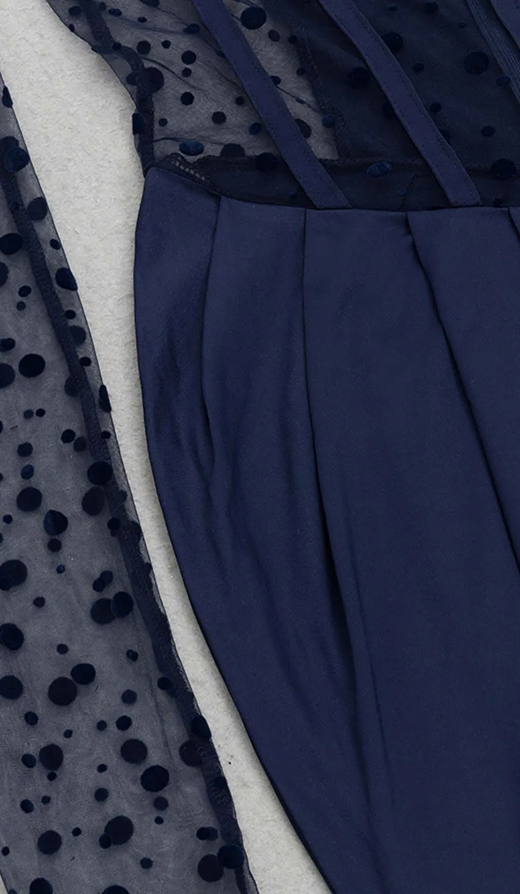 CORSET LACE MAXI DRESS IN NAVY BLUE Gloria Lanvin