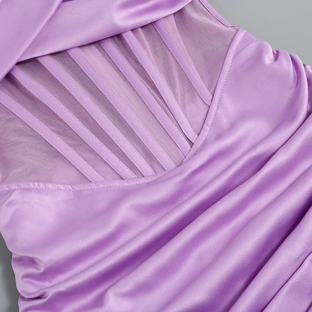 CORSET SATIN MINI DRESS IN PURPLE Gloria Lanvin