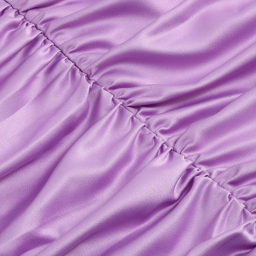CORSET SATIN MINI DRESS IN PURPLE Gloria Lanvin