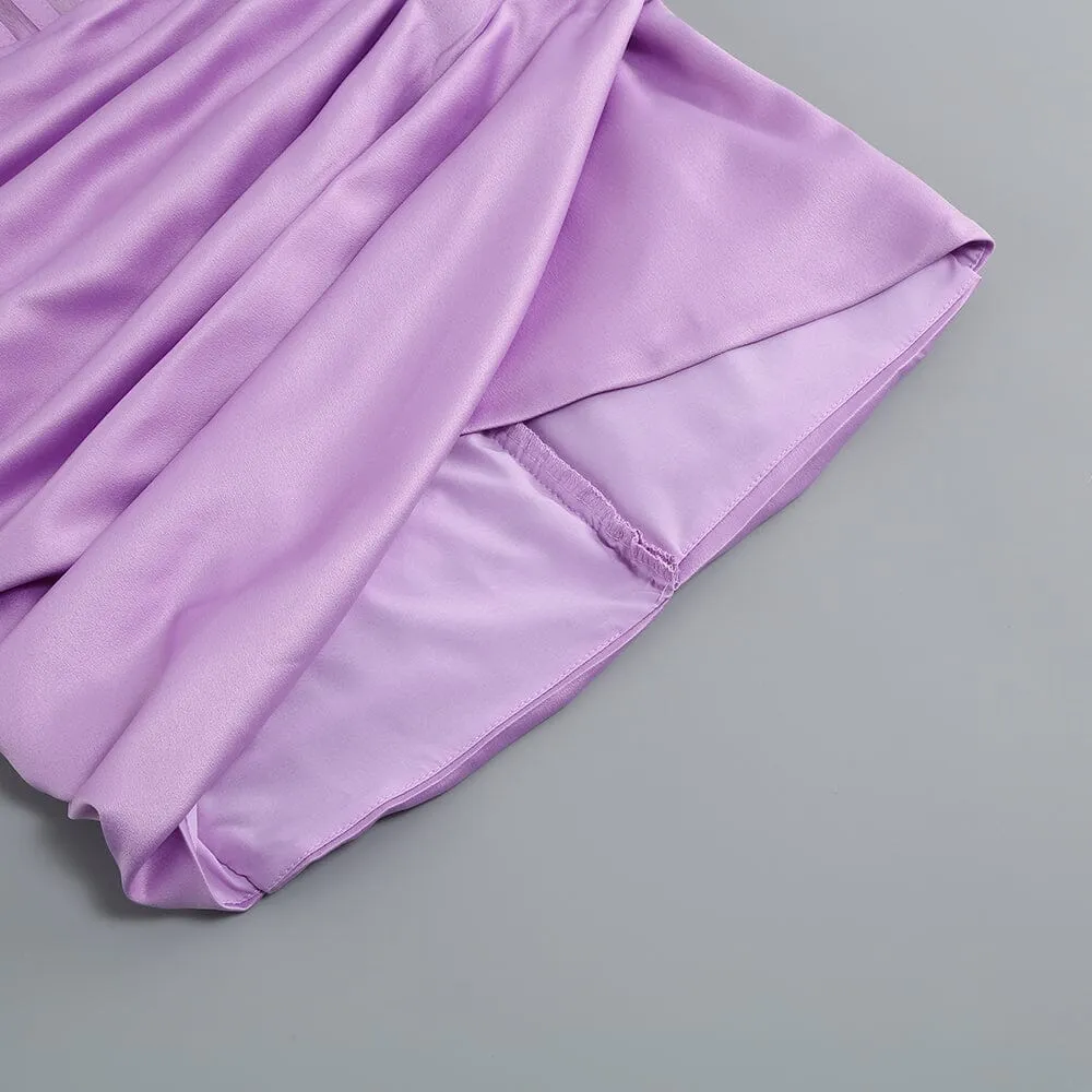 CORSET SATIN MINI DRESS IN PURPLE Gloria Lanvin
