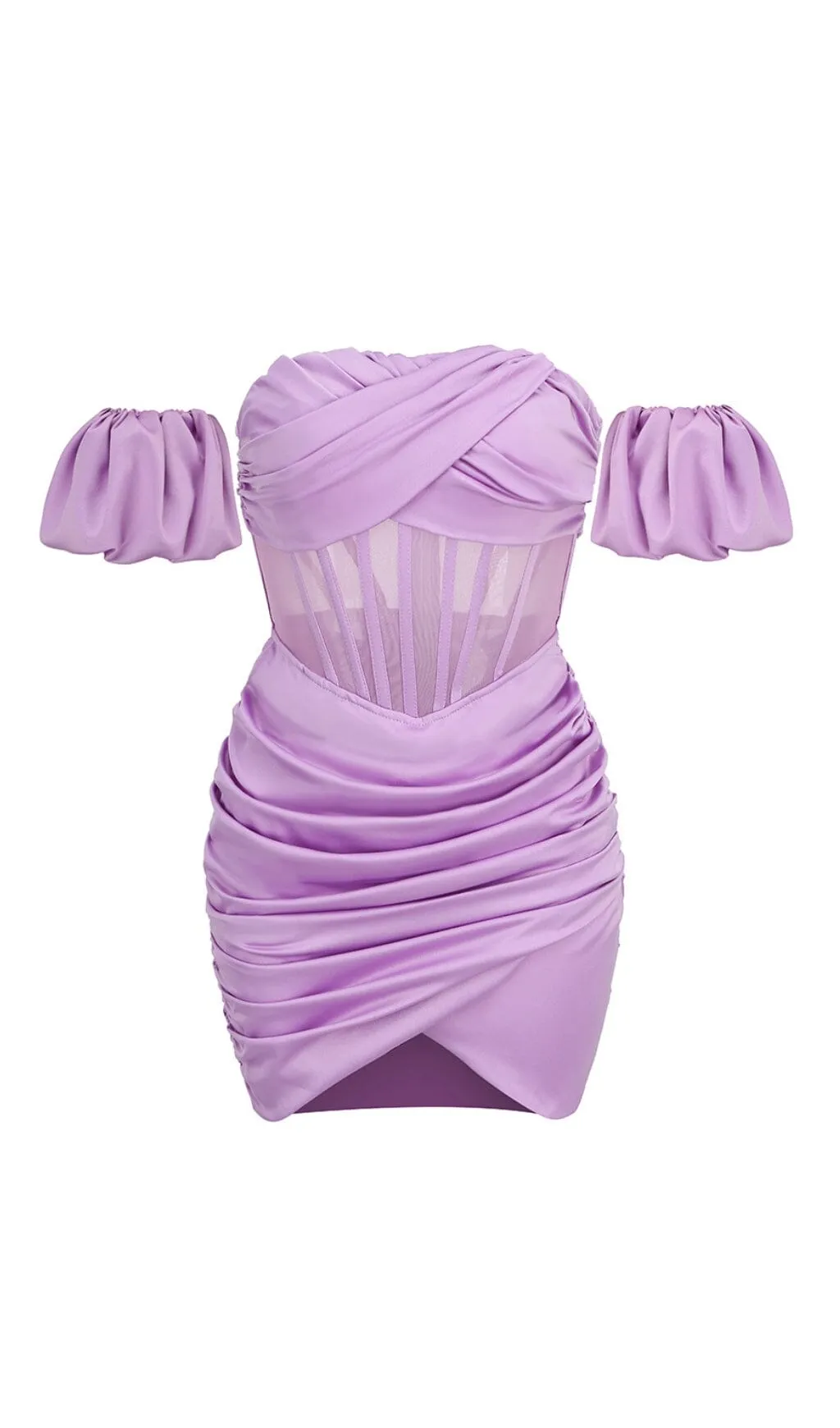 CORSET SATIN MINI DRESS IN PURPLE Gloria Lanvin