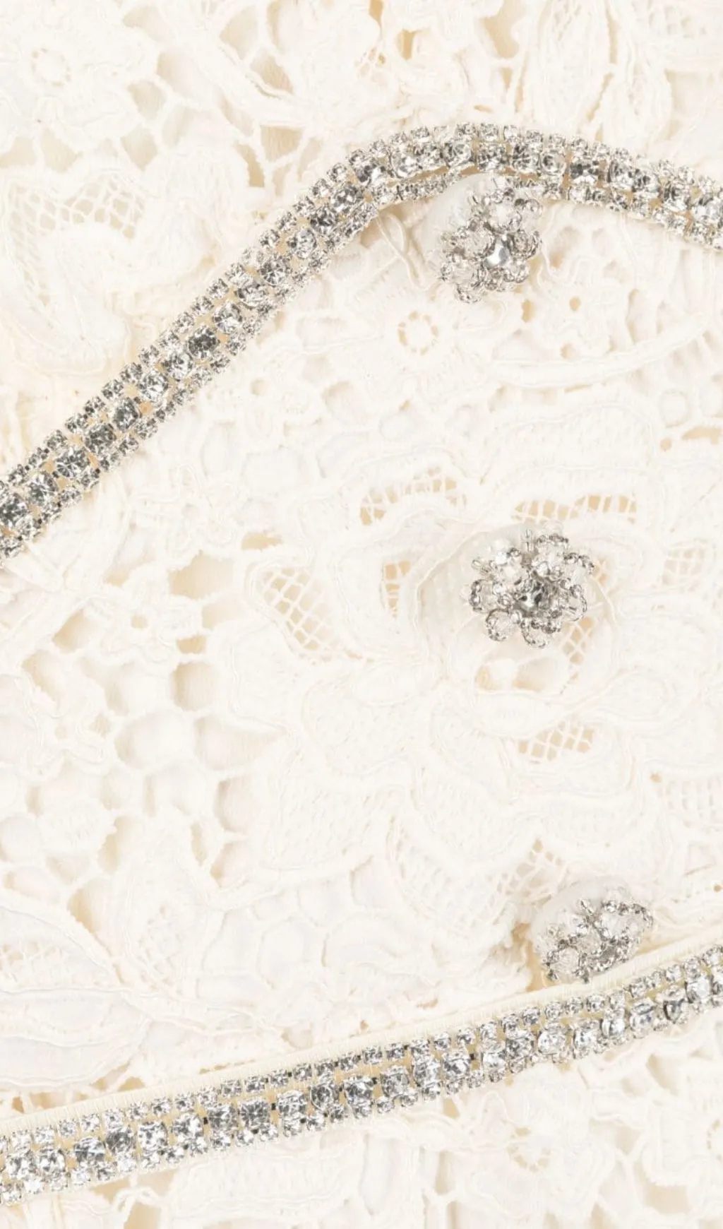 CREAM EMBELLISHED FLORAL LACE MIDI DRESS Gloria Lanvin