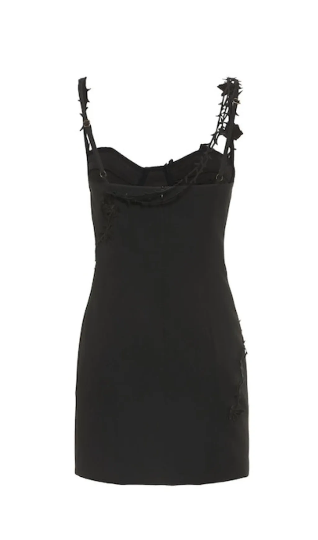 CREPE ROSE & THORNS MINI DRESS IN BLACK Gloria Lanvin