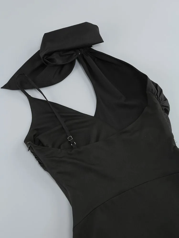 CROSSOVER-NECK MINI DRESS Gloria Lanvin