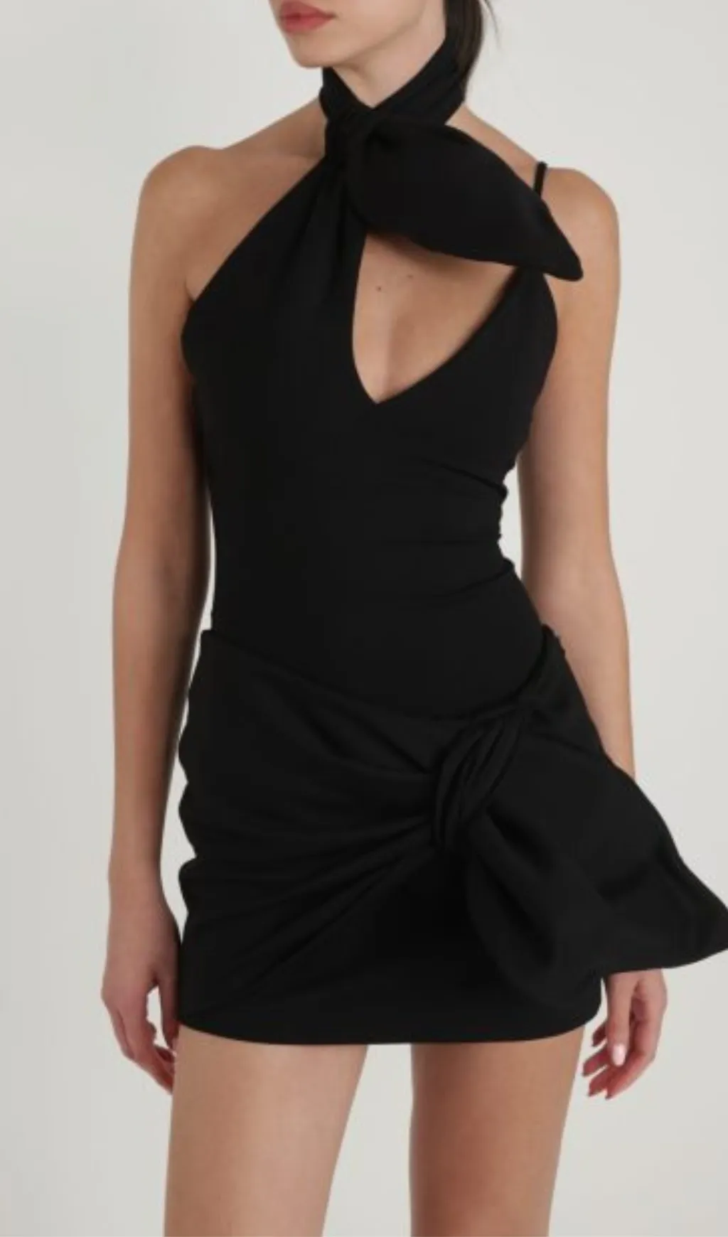 CROSSOVER-NECK MINI DRESS Gloria Lanvin