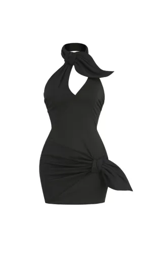 CROSSOVER-NECK MINI DRESS Gloria Lanvin