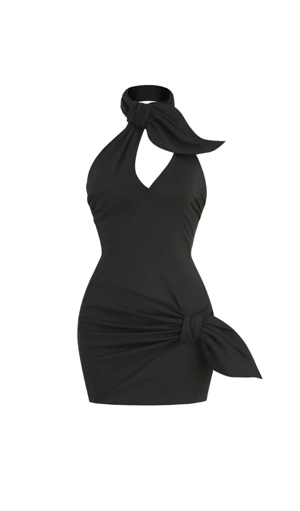 CROSSOVER-NECK MINI DRESS Gloria Lanvin