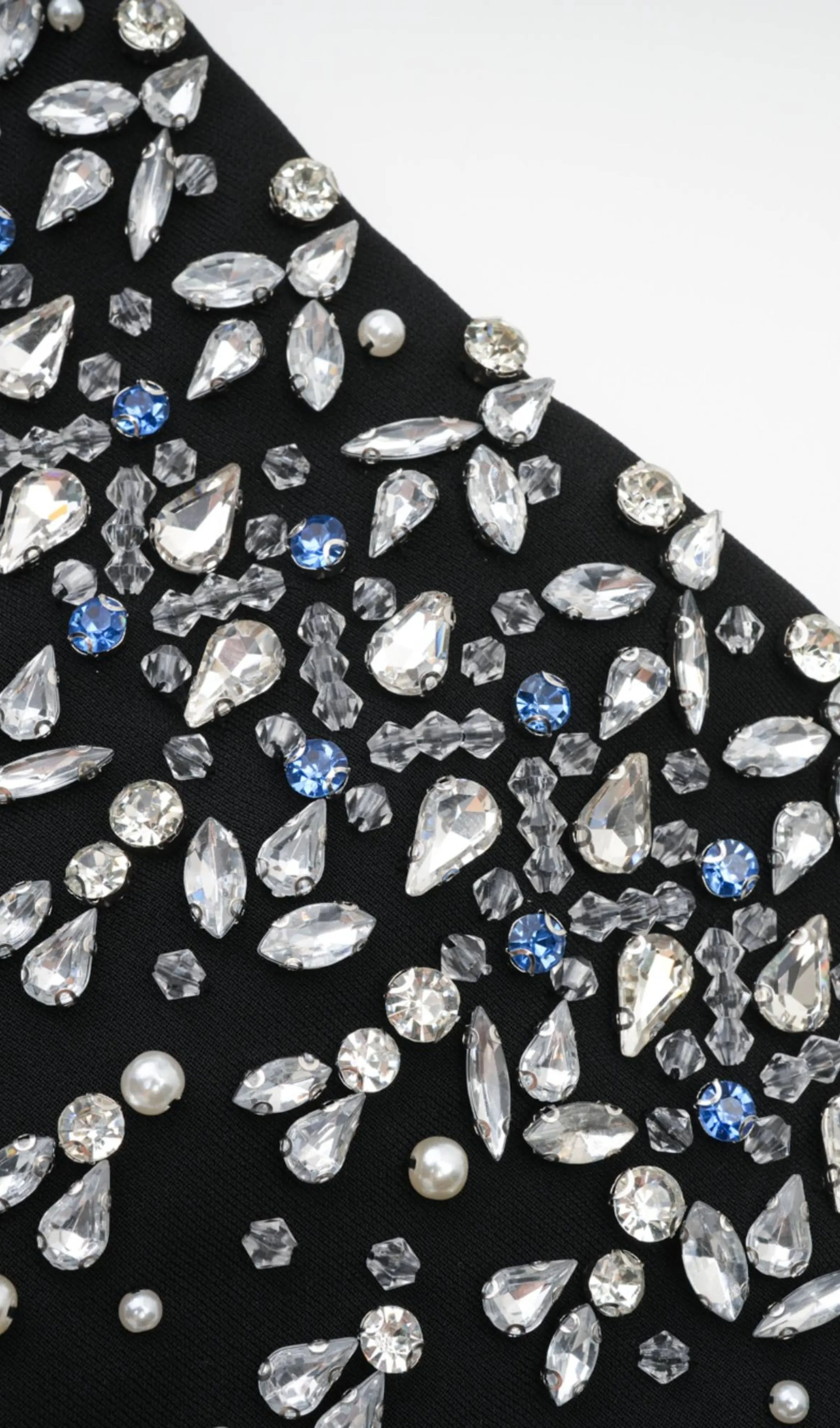 CRYSTAL BEADING STRAPLESS MINI DRESS IN BLACK Gloria Lanvin