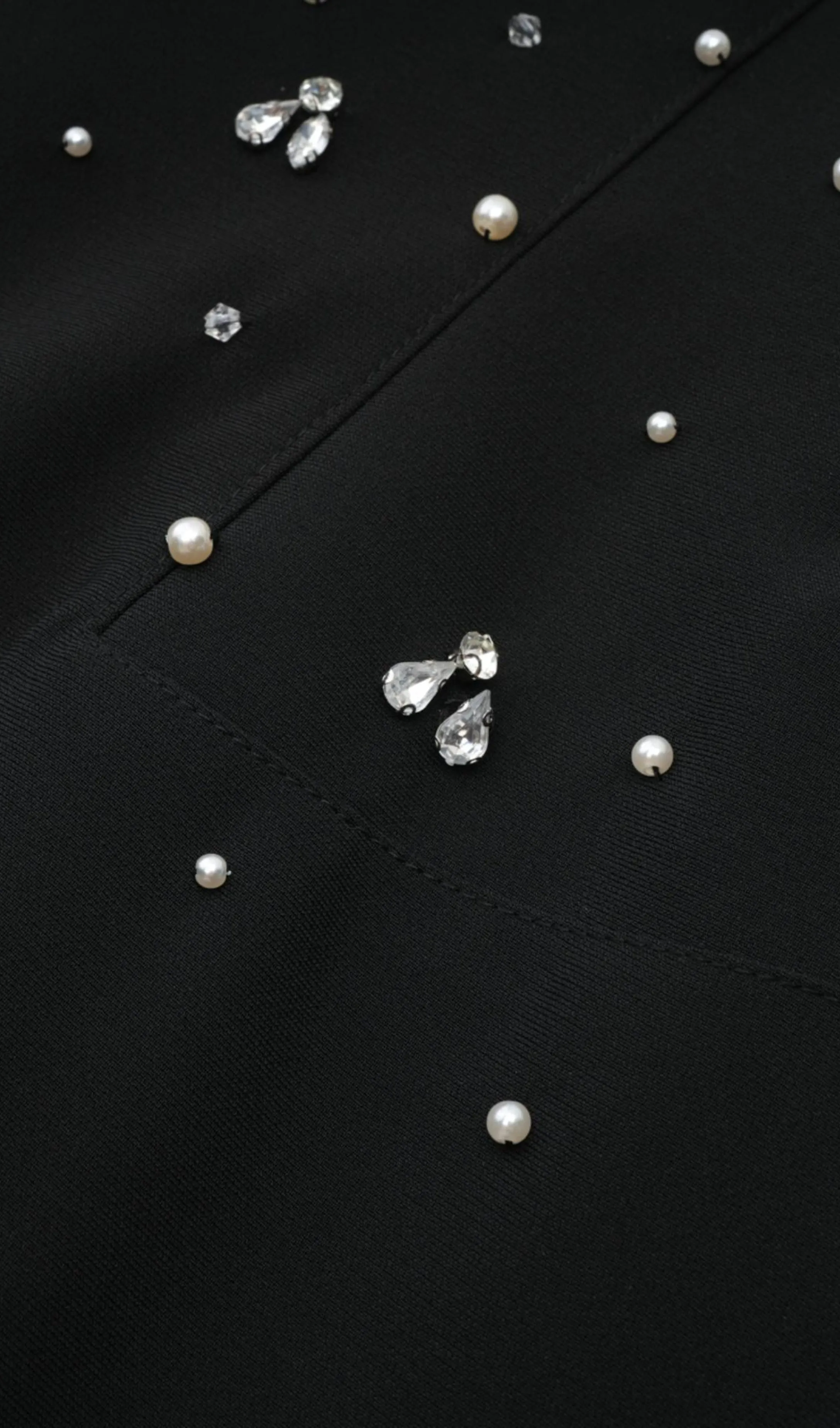 CRYSTAL BEADING STRAPLESS MINI DRESS IN BLACK Gloria Lanvin