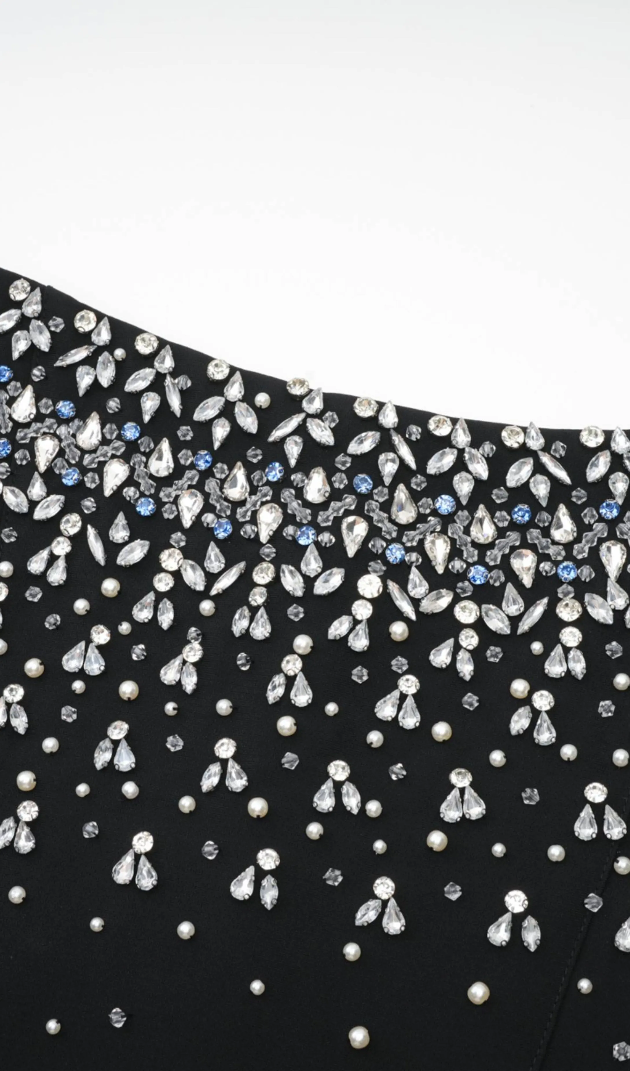 CRYSTAL BEADING STRAPLESS MINI DRESS IN BLACK Gloria Lanvin