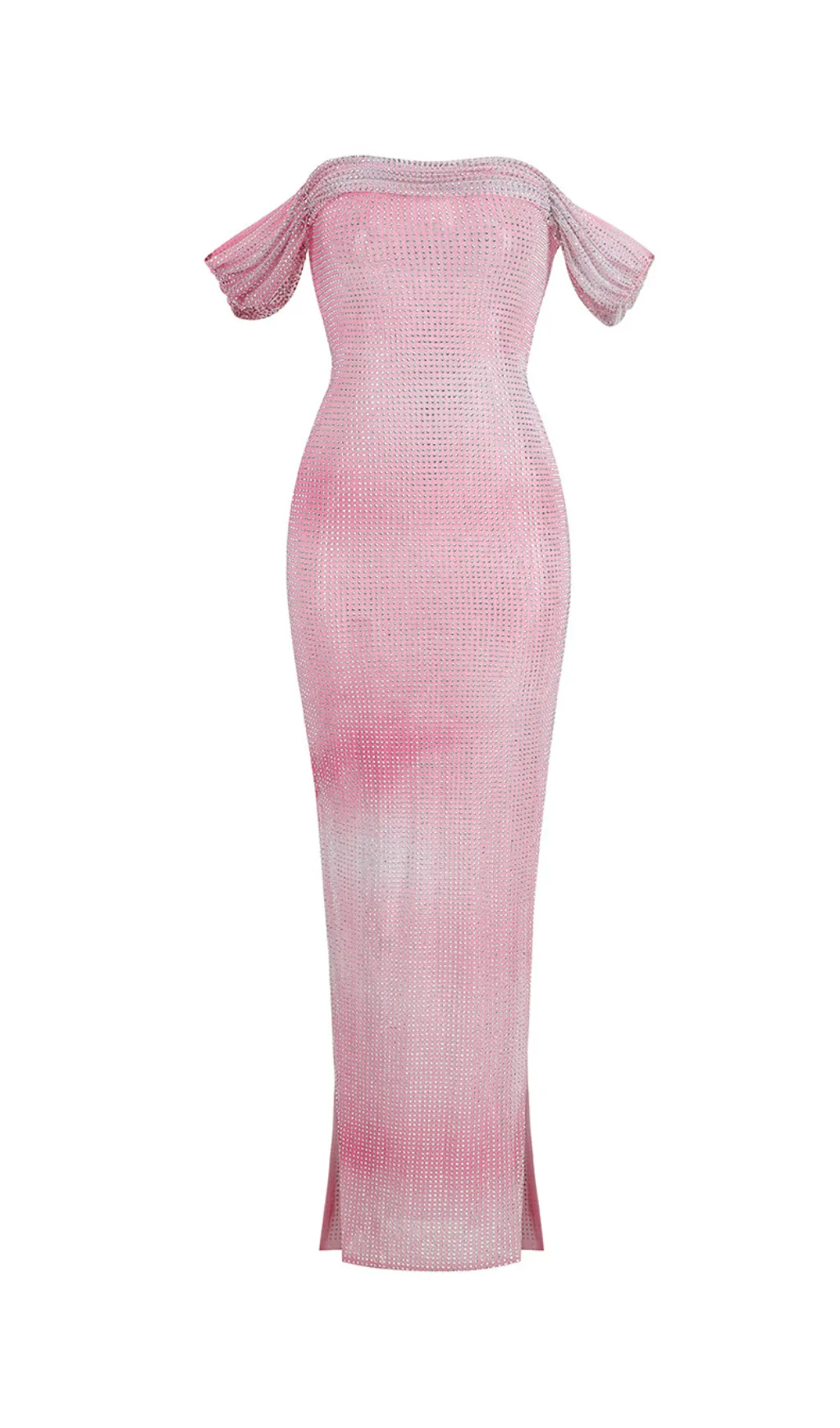 CRYSTAL-EMBELLISHED CONTOUR-PRINT MAXI DRESS Gloria Lanvin
