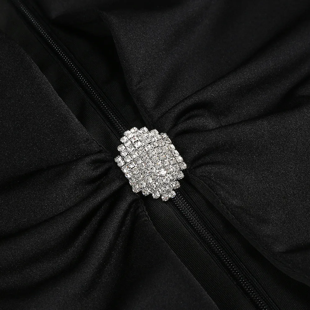 crystal-embellished cutout black mini dress Gloria Lanvin