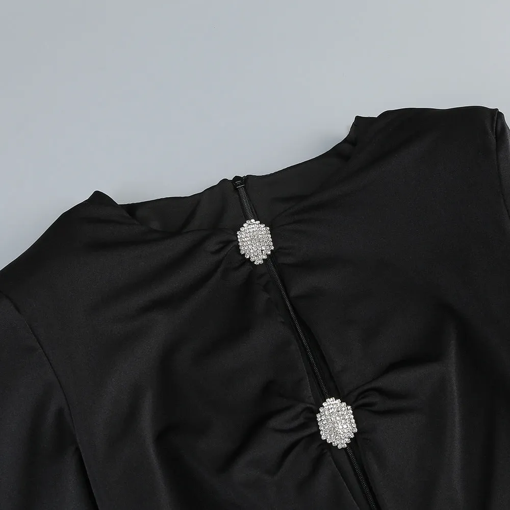 crystal-embellished cutout black mini dress Gloria Lanvin