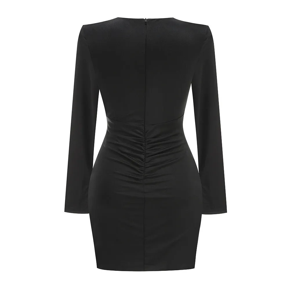 crystal-embellished cutout black mini dress Gloria Lanvin