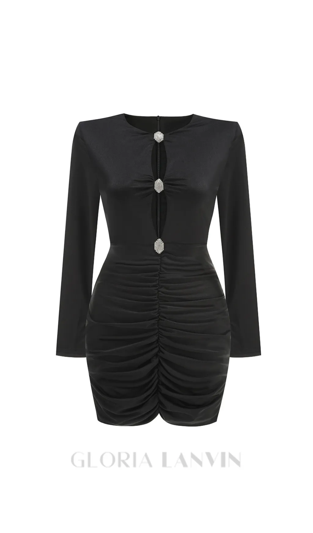 crystal-embellished cutout black mini dress Gloria Lanvin