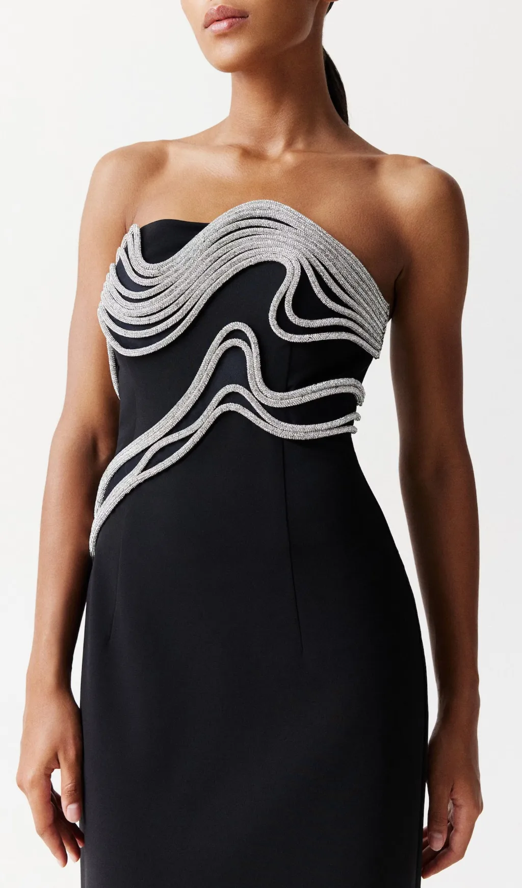 CRYSTAL EMBELLISHED MAXI DRESS IN BLACK Gloria Lanvin