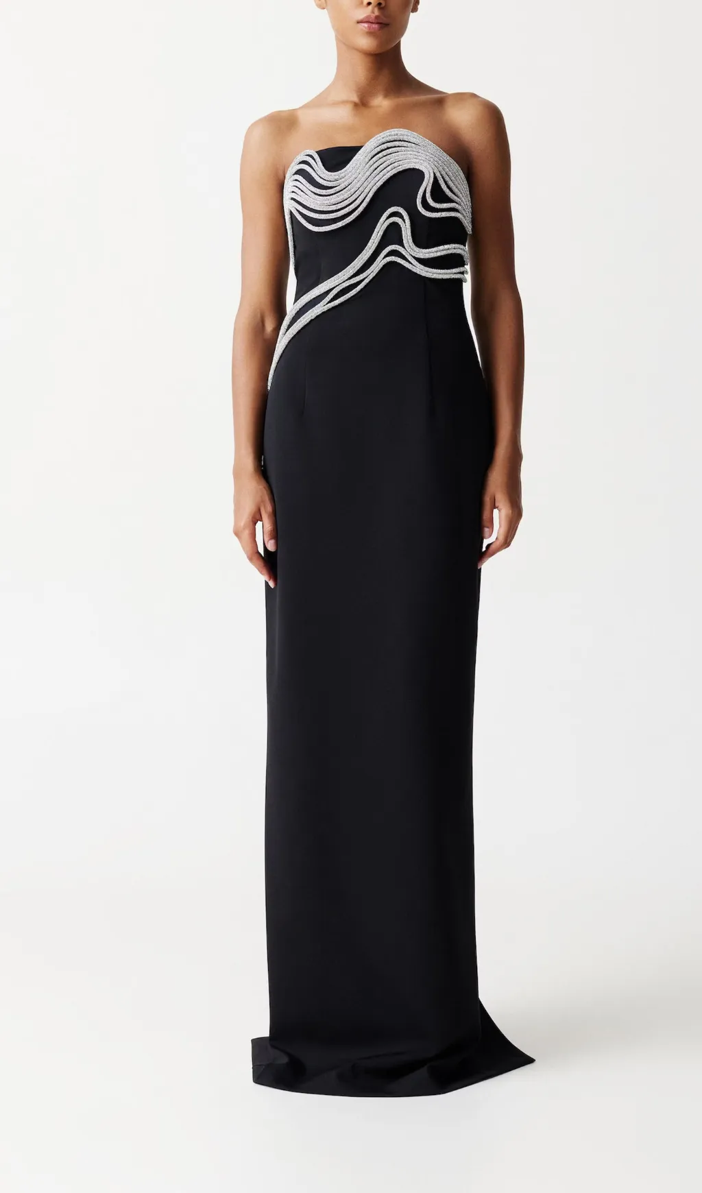 CRYSTAL EMBELLISHED MAXI DRESS IN BLACK Gloria Lanvin