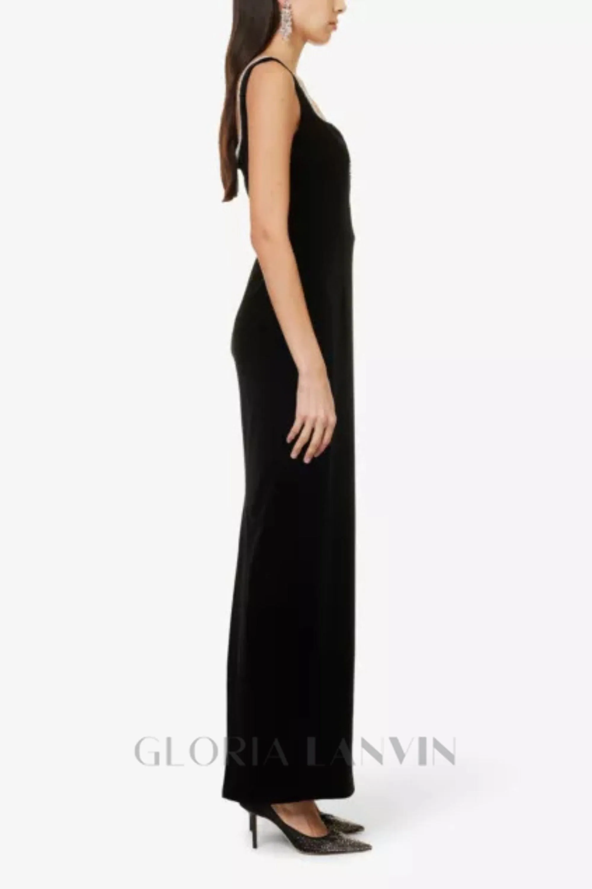 Crystal-embellished velvet maxi dress Gloria Lanvin