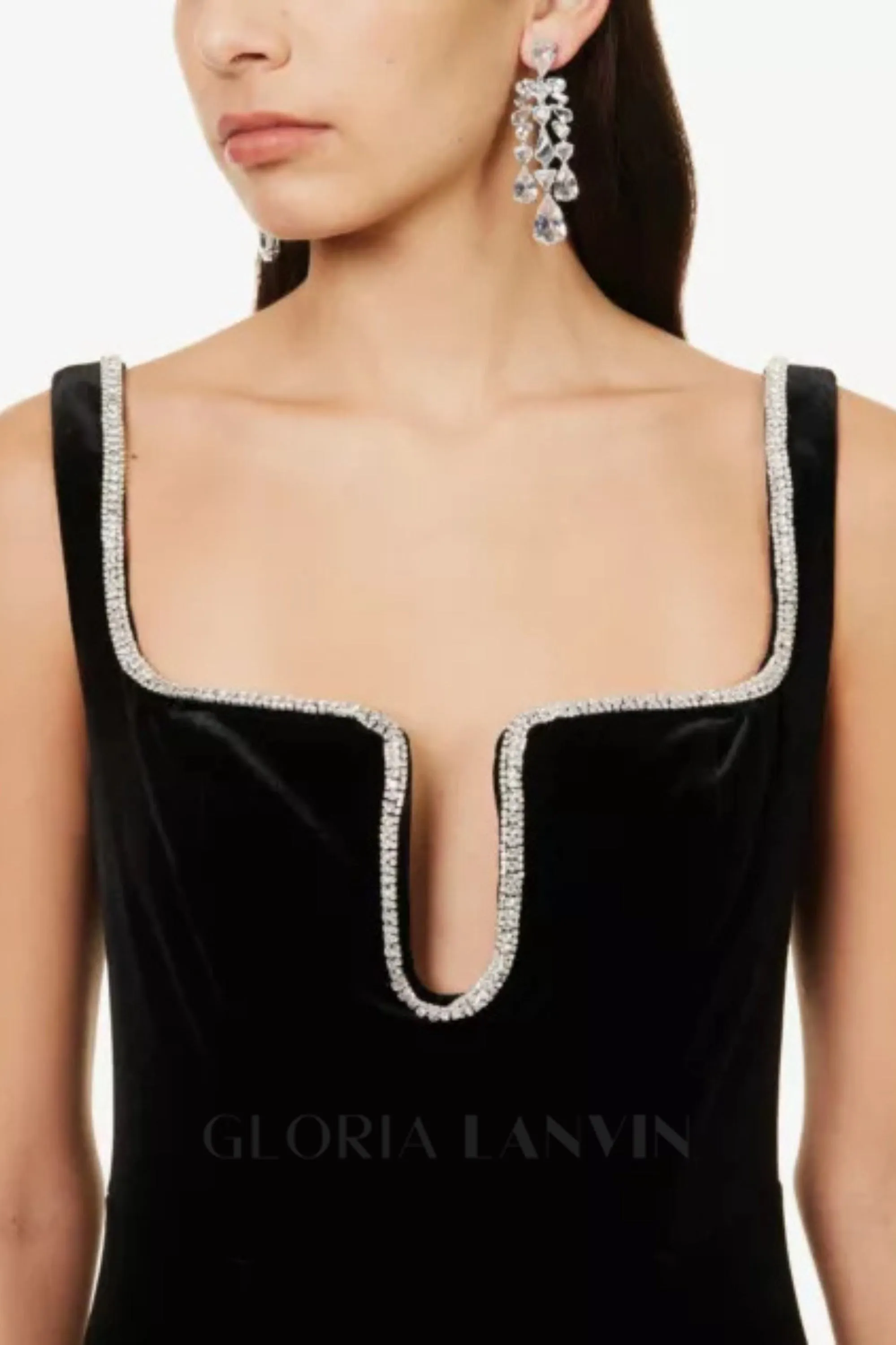 Crystal-embellished velvet maxi dress Gloria Lanvin