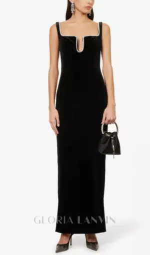 Crystal-embellished velvet maxi dress Gloria Lanvin