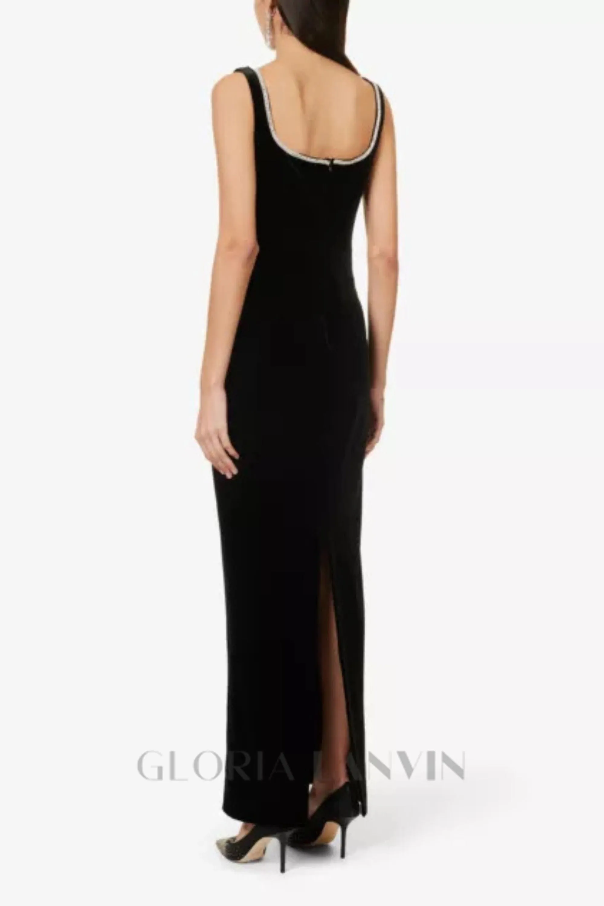 Crystal-embellished velvet maxi dress Gloria Lanvin