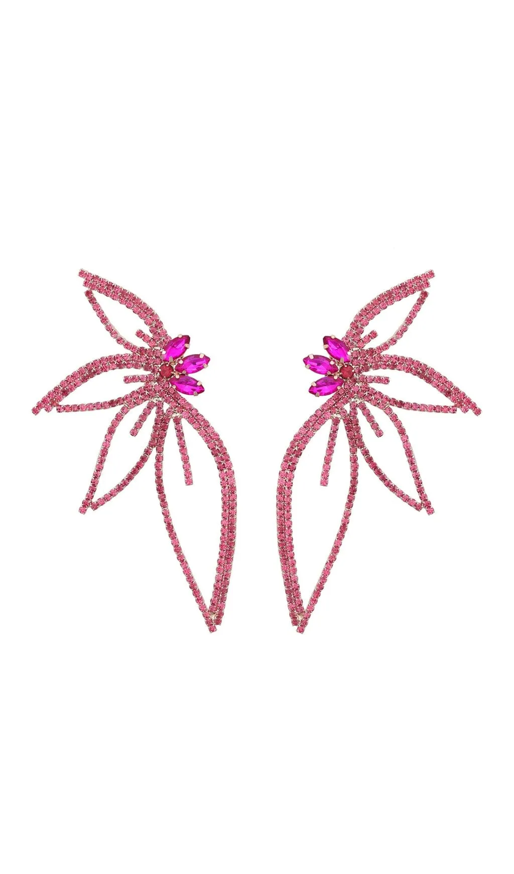 CRYSTAL FLOWER EARRINGS IN PINK Gloria Lanvin