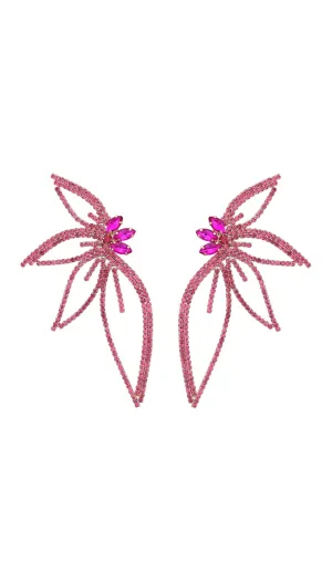 CRYSTAL FLOWER EARRINGS IN PINK Gloria Lanvin
