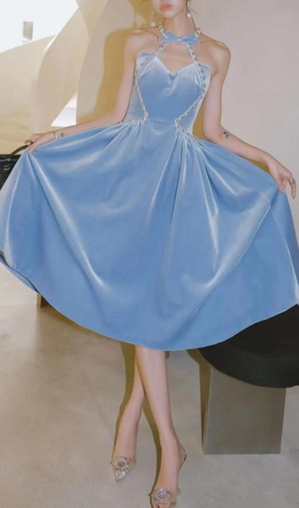 CRYSTAL LIGHT BLUE PRINCESS DRESS Gloria Lanvin