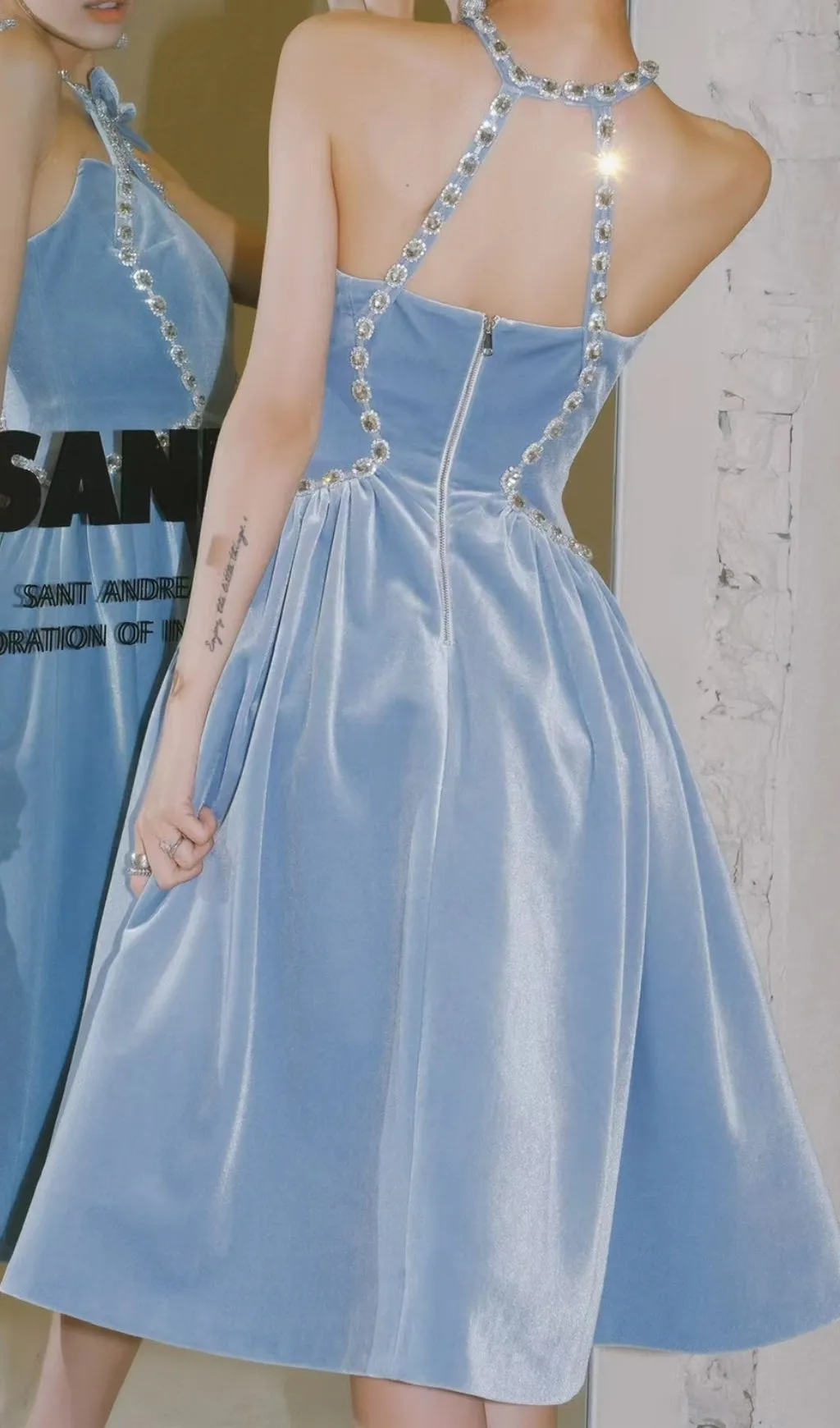 CRYSTAL LIGHT BLUE PRINCESS DRESS Gloria Lanvin
