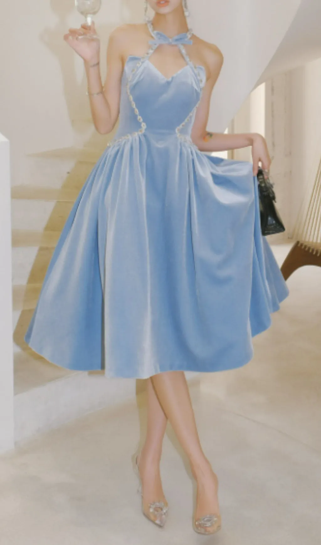CRYSTAL LIGHT BLUE PRINCESS DRESS Gloria Lanvin