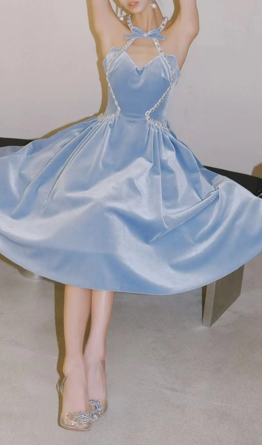 CRYSTAL LIGHT BLUE PRINCESS DRESS Gloria Lanvin