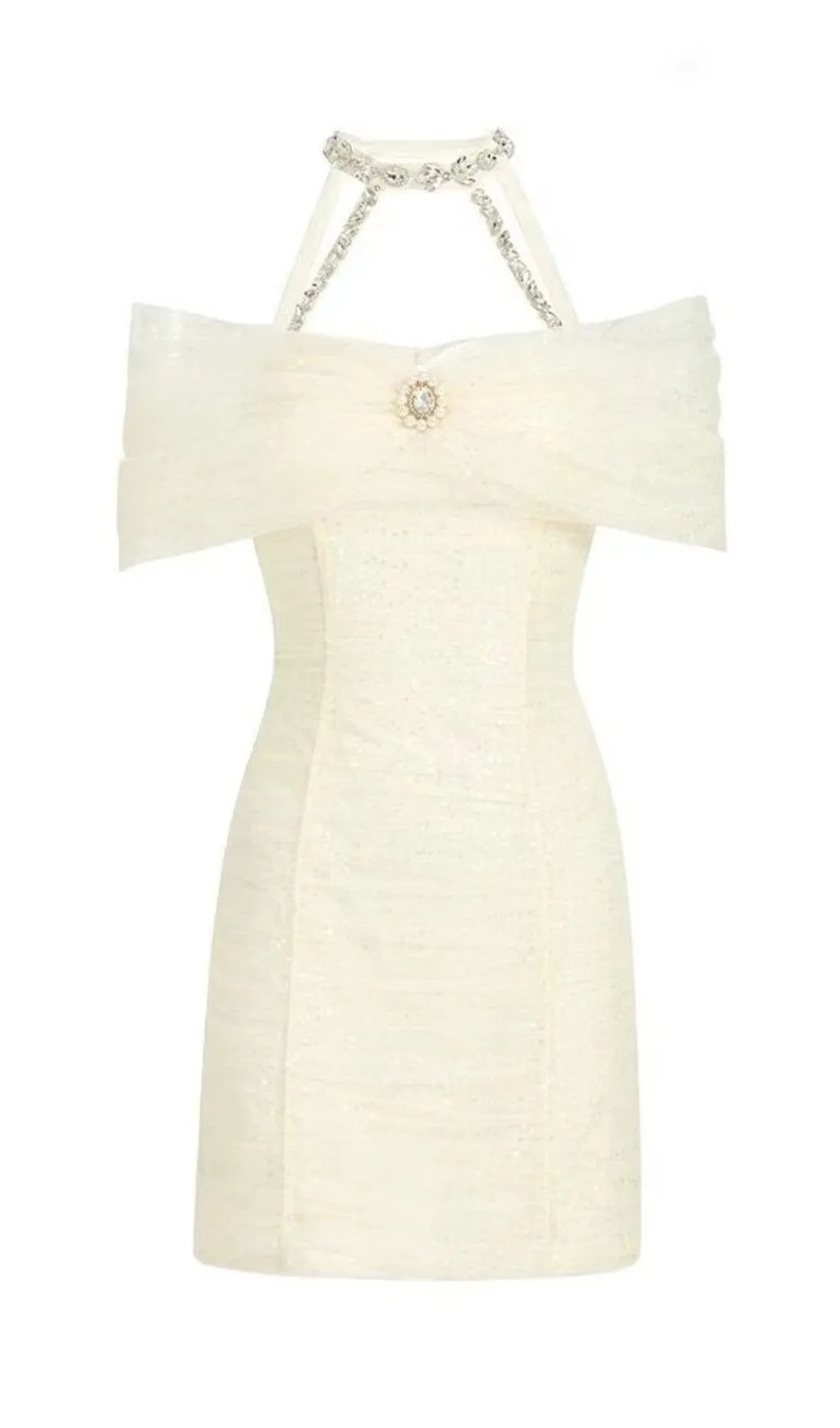 CRYSTAL SEQUIN STRAPLESS MINI DRESS Gloria Lanvin