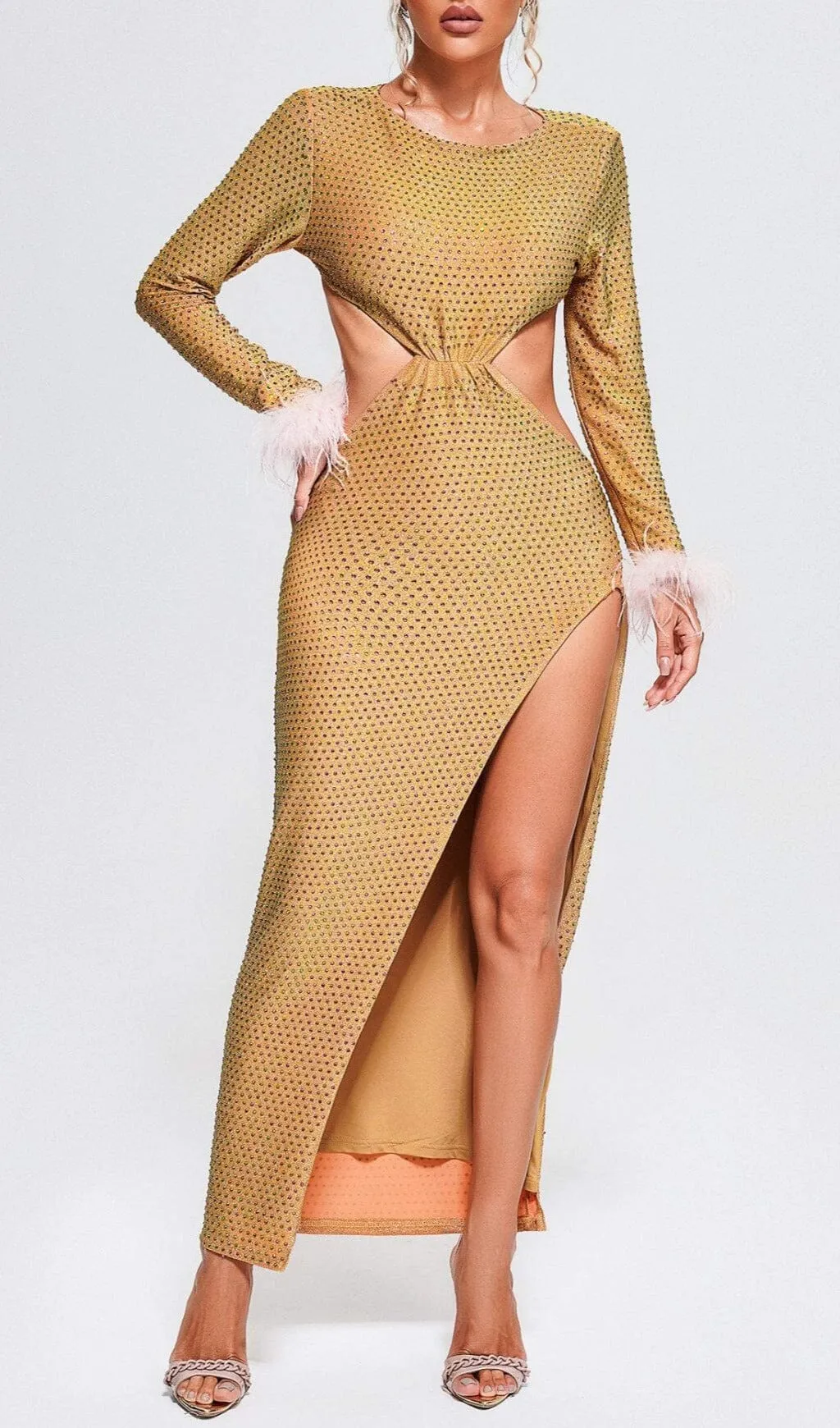 CRYSTAL SPLIT MAXI DRESS Gloria Lanvin