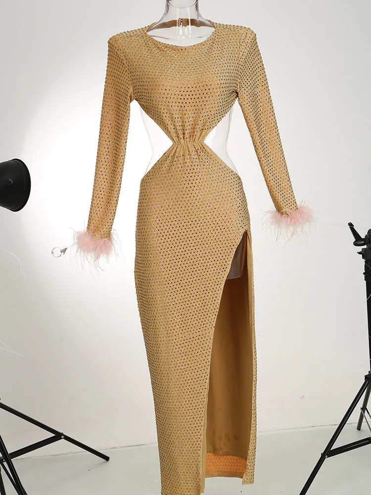 CRYSTAL SPLIT MAXI DRESS Gloria Lanvin