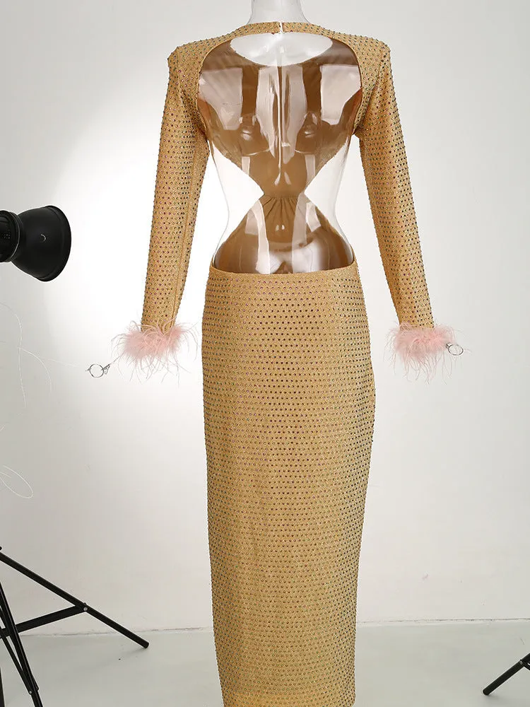 CRYSTAL SPLIT MAXI DRESS Gloria Lanvin