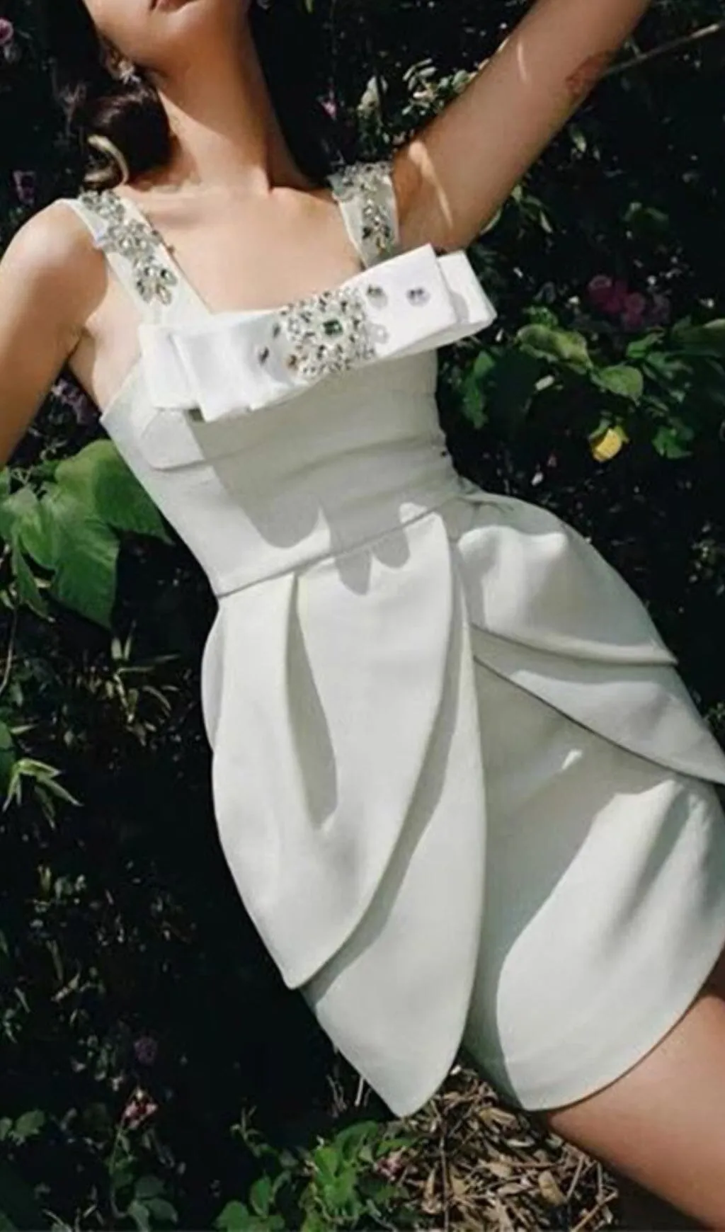 CRYSTAL STRAPPY MINI DRESS IN MINT Gloria Lanvin
