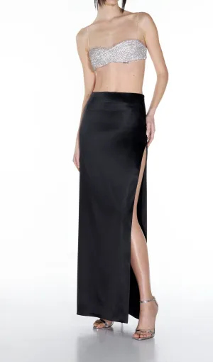 CRYSTALS BANDEAU TOP IN SILVER Gloria Lanvin