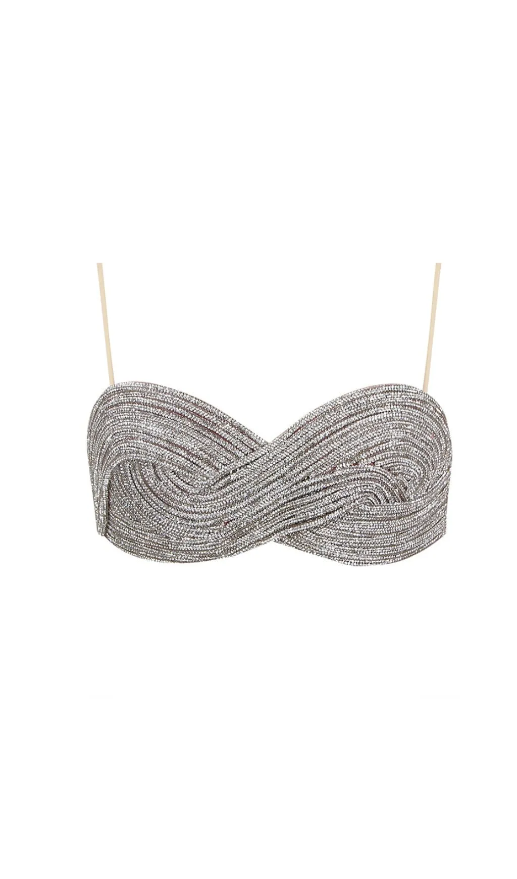 CRYSTALS BANDEAU TOP IN SILVER Gloria Lanvin