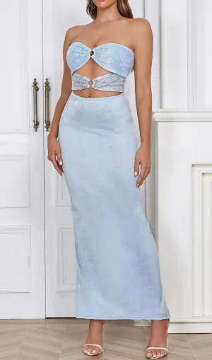 CUT OUT DETAIL TUBE BODYCON MAXI DRESS Gloria Lanvin